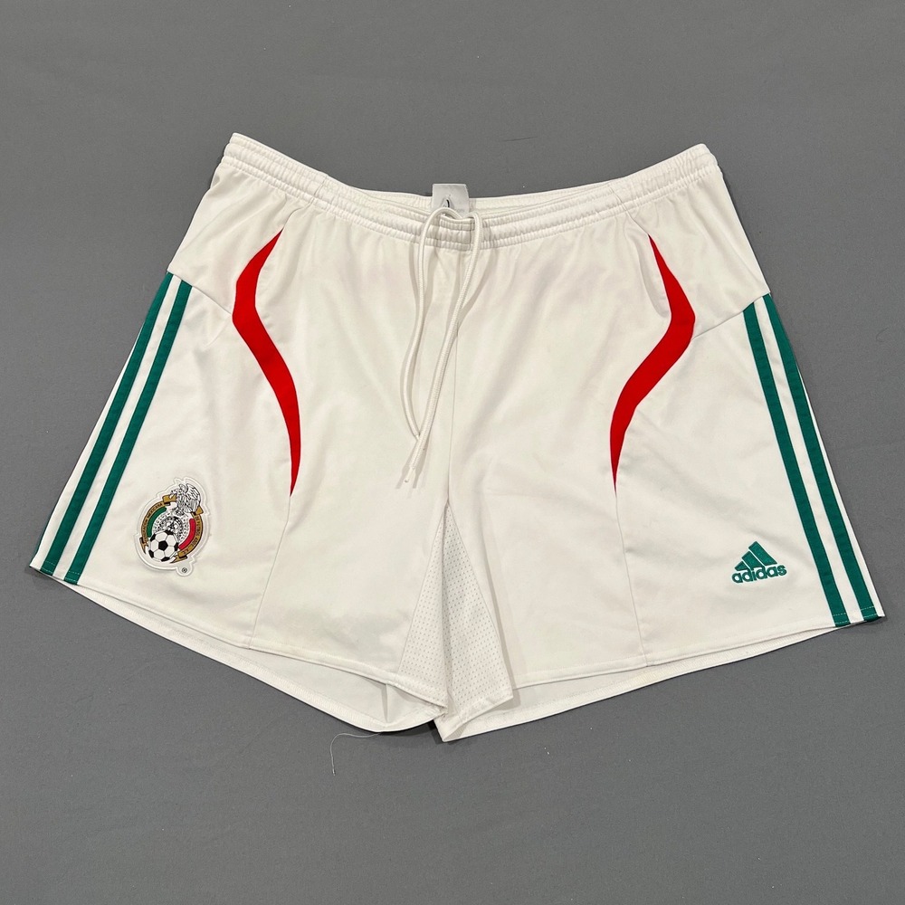 Adidas Mexico National Team FMF Soccer Shorts White Green Red Mens Large Vintage